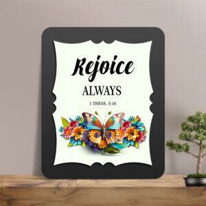 1Thessalonians 5:16 Glow Cast Stone Wall Frame