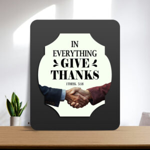 1Thessalonians 5:18 Glow Cast Stone Wall Frame