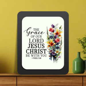 1Thess 5:28  Glow Cast Stone wall Frame