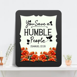 2Samuel 22:28 Glow Cast Stone Wall Frame