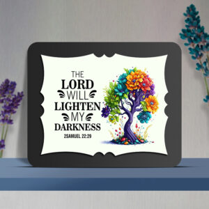 2Samuel 22:29 Glow Cast Stone Wall Frame