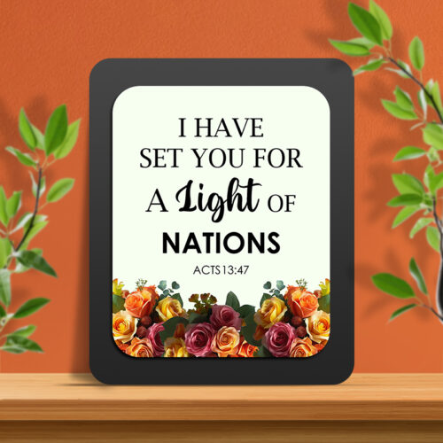 Act 13:47 Glow Cast Stone Wall Frame
