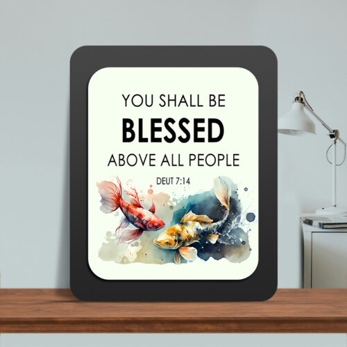 Deuteronomy 7:14 Glow Cast Stone Wall Frame