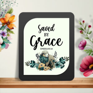 EPHESIANS 2:8 Glow Cast Stone Wall Frame