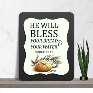 Exodus 23:25 Glow Cast Stone Wall Frame