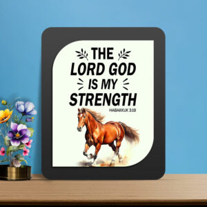 Habakkuk 3:19 Glow Cast Stone Wall Frame