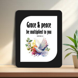 2Peter 1:2 Glow Cast Stone wall Frame