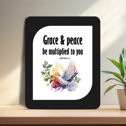 2Peter 1:2 Glow Cast Stone wall Frame