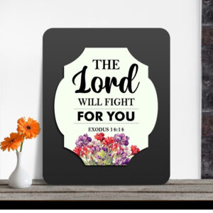 Exodus 14:14 Glow Cast Stone Wall Frame