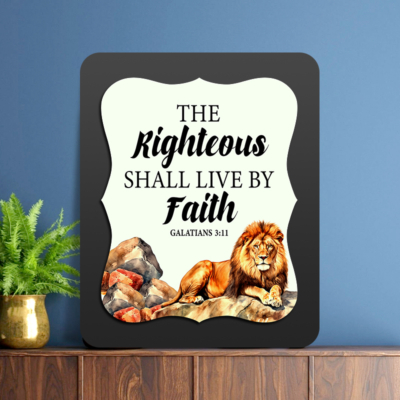 Galatians 3:11 Glow Cast Stone Wall Frame