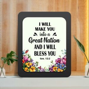 Genesis 12:2 Glow Cast Stone Wall Frame