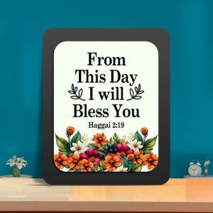 Haggai 2:19 Glow Cast Stone Wall Frame