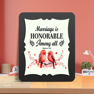 Hebrews 13:4 Glow Cast Stone Wall Frame