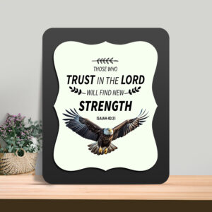Isaiah 40:31 Glow Cast Stone Wall Frame