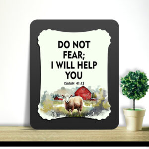 Isaiah 41:13 Glow Cast Stone Wall Frame