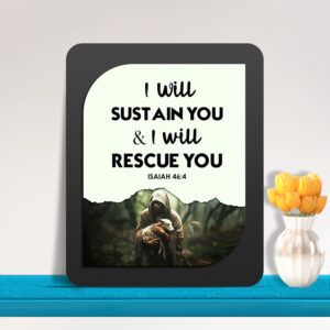 Isaiah 46:4 Glow Cast Stone Wall Frame