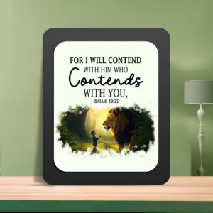 Isaiah 49:25 Glow Cast Stone Wall Frame