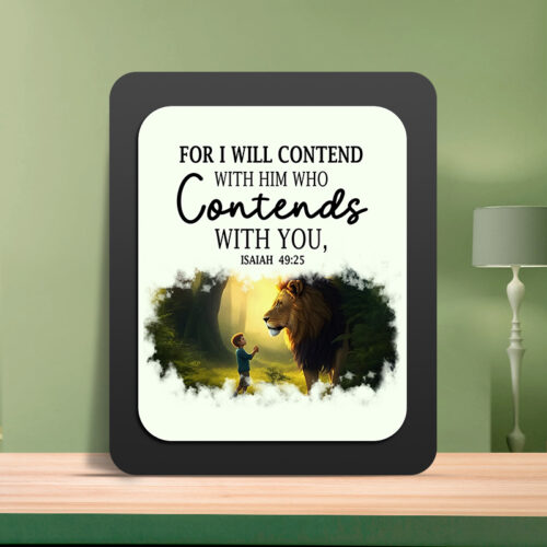 Isaiah 49:25 Glow Cast Stone Wall Frame