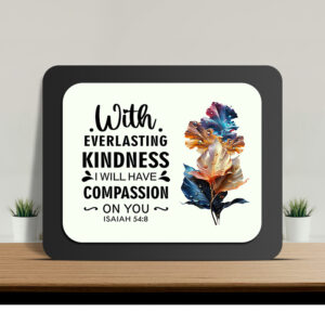 Isaiah 54:8 Glow Cast Stone Wall Frame