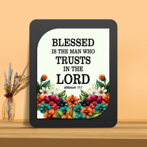 Jeremiah 17:7 Glow Cast Stone Wall Frame