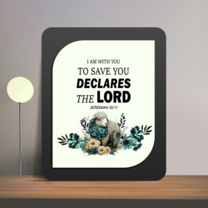 Jeremiah 30:11 Glow Cast Stone Wall Frame