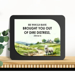 Job 36:16 Glow Cast Stone Wall Frame