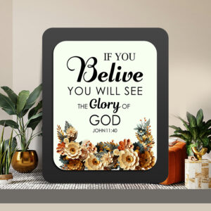 John 11:40 Glow Cast Stone Wall Frame