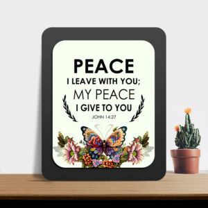 John 14:27 Glow Cast Stone Wall Frame