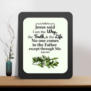 John 14:6 Glow Cast Stone Wall Frame