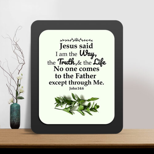 John 14:6 Glow Cast Stone Wall Frame