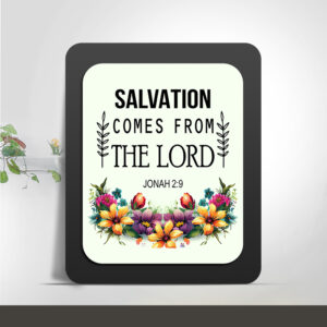 Jonah 2:9 Glow Cast Stone Wall Frame