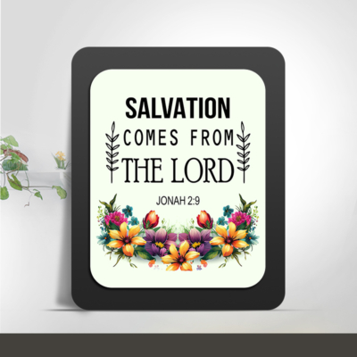 Jonah 2:9 Glow Cast Stone Wall Frame