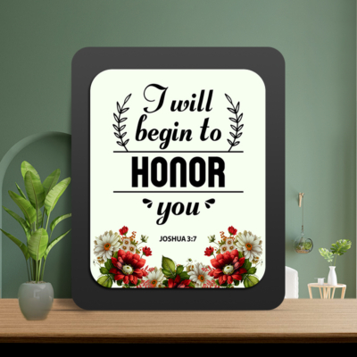 Joshua 3:7 Glow Cast Stone Wall Frame