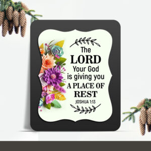 Joshua 1:13 Glow Cast Stone Wall Frame