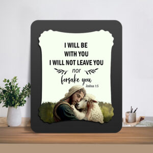 Joshua 1:5 Glow Cast Stone Wall Frame