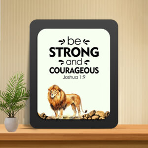 Joshua 1:9 Glow Cast Stone Wall Frame