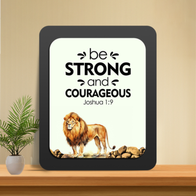 Joshua 1:9 Glow Cast Stone Wall Frame