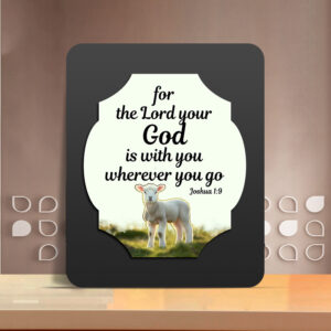 Joshua 1:9 Glow Cast Stone Wall Frame