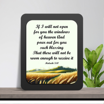 Malachi 3:10 Glow Cast Stone Wall Frame