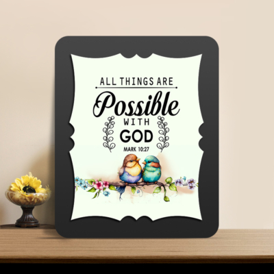 Mark 10:27 Glow Cast Stone Wall Frame