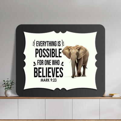 Mark 9:23 Glow Cast Stone Wall Frame