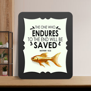 Matthew 10:22 Glow Cast Stone Wall Frame