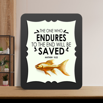 Matthew 10:22 Glow Cast Stone Wall Frame