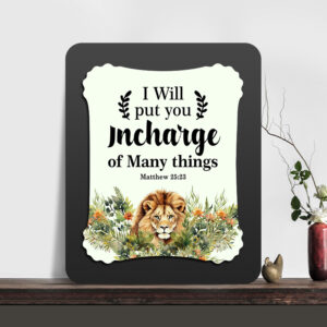 Matthew 25:23 Glow Cast Stone Wall Frame