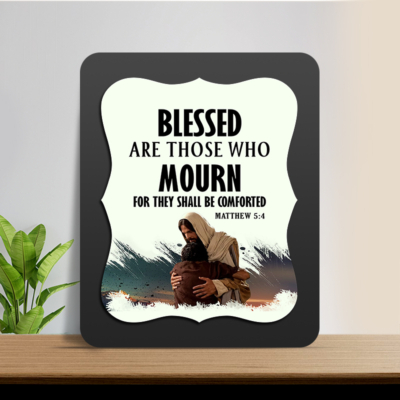Matthew 5:4 Glow Cast Stone Wall Frame