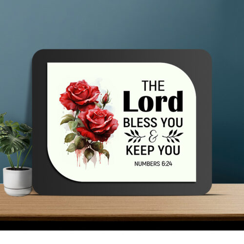 Numbers 6:24 Glow Cast Stone Wall Frame