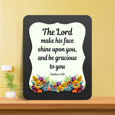 Numbers 6:25 Glow Cast Stone Wall Frame