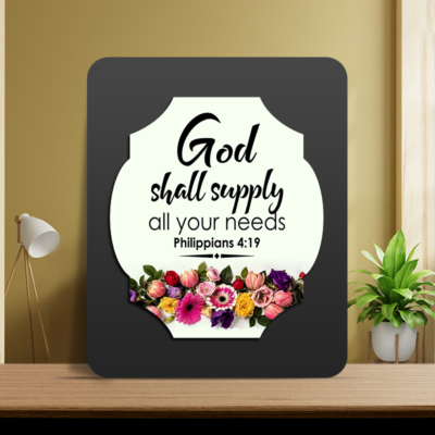 Philippians 4:19 Glow Cast Stone Wall Frame
