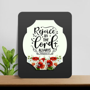 Philippians 4:4 Glow Cast Stone Wall Frame