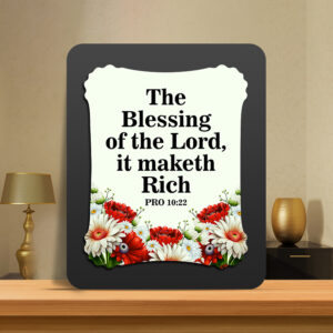 Proverbs 10:22 Glow Cast Stone Wall Frame